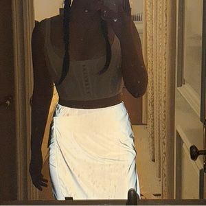 DKNY reflective mini skirt